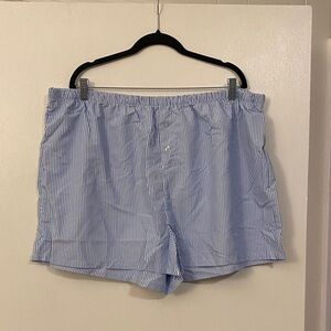 SHEIN Blue and White Striped Casual Shorts